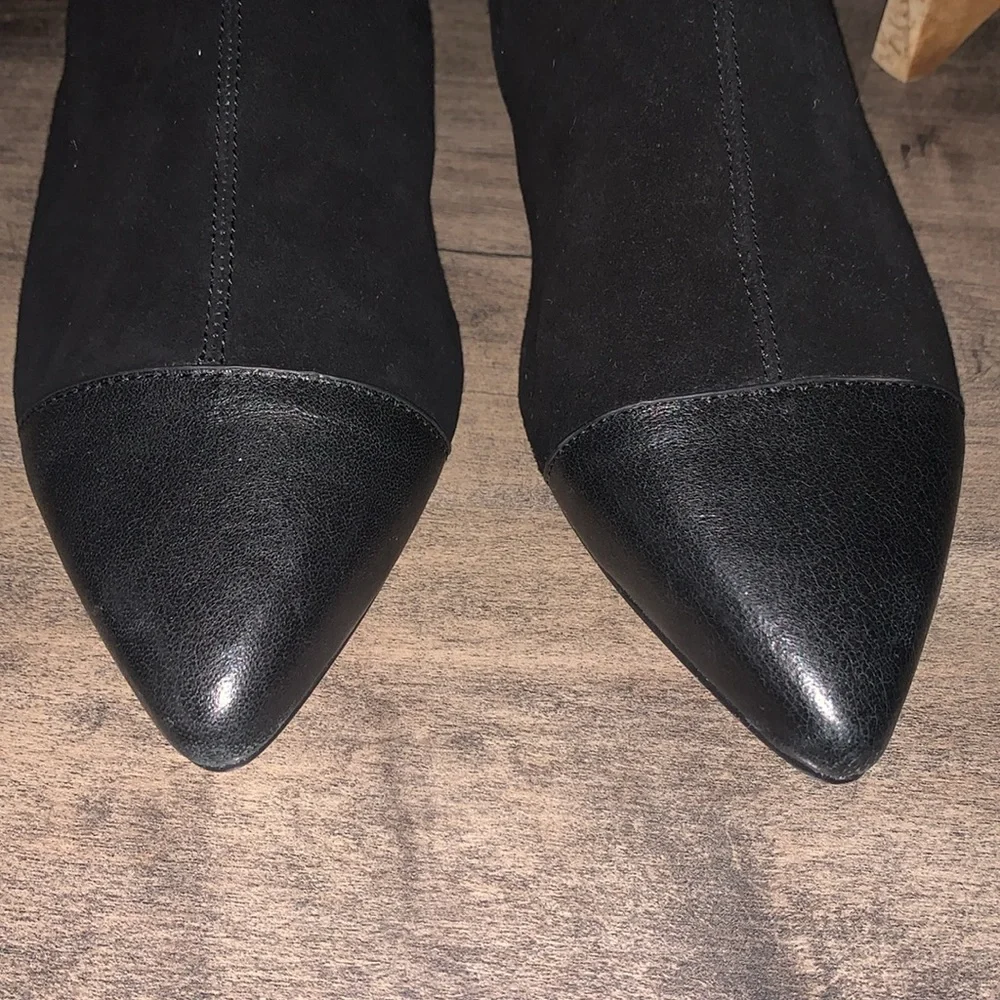 REBECCA MINKOFF BLACK LEATHER BOOTIES - Picture 5 of 7